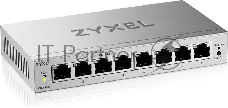 Коммутатор ZyXEL GS1200-8V3-EU0101F, 8×LAN, управляемый