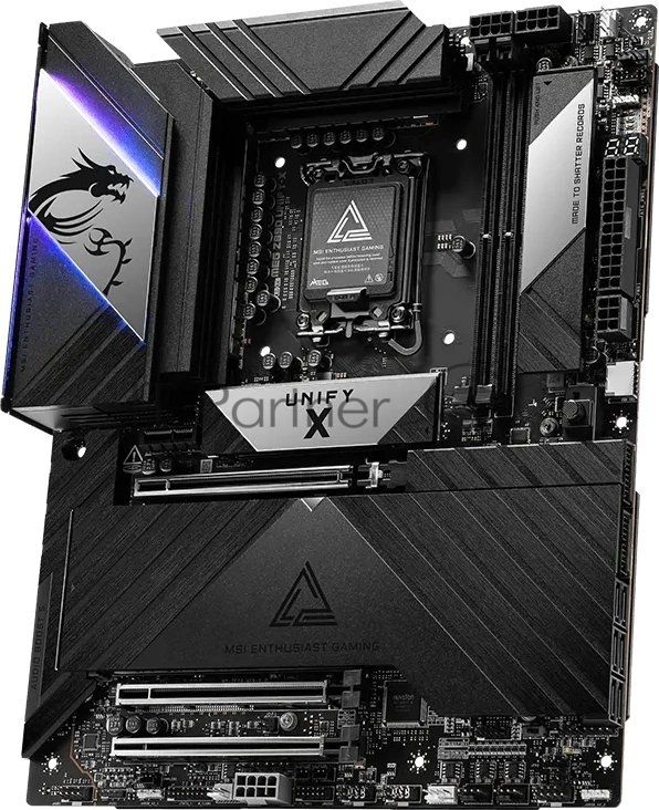 Материнская плата MSI MEG Z890 UNIFY-X, LGA1851, Intel Z890, 2xDDR5, 6xSATA, 6xM.2, 3xPCIe 5.0 x16, 1xPCIe 4.0 x1, 2xThunderbolt 4, 1x 5Gb LAN, 11xUSB (3xType-C), 3x3.5 мм, 7.1, ATX