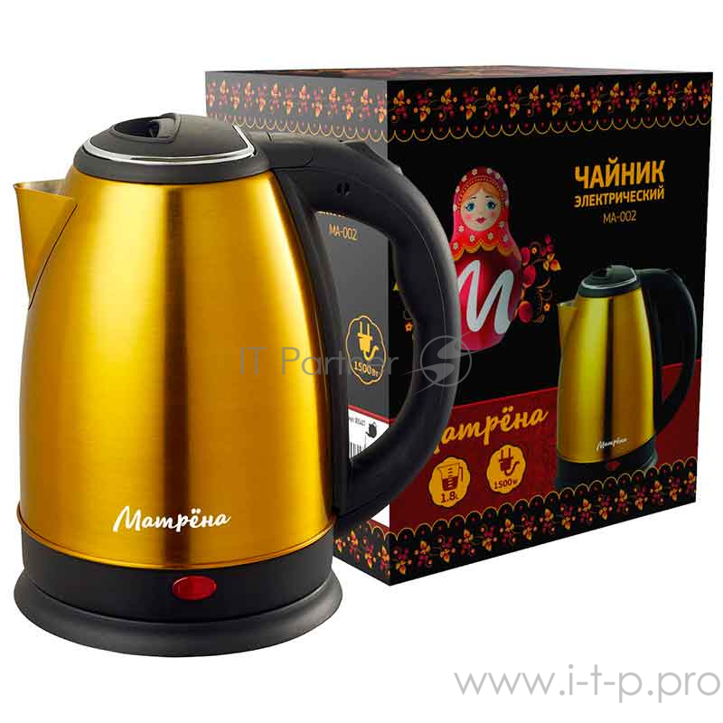 Чайник Матрена MA-002 электрический (1,8 л) стальной желтый