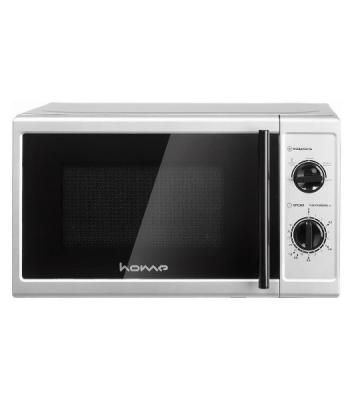 Микроволновая печь HOME HMM207FS серебристый/черный, 20 л, 700 Вт, переключатели - поворотный механизм