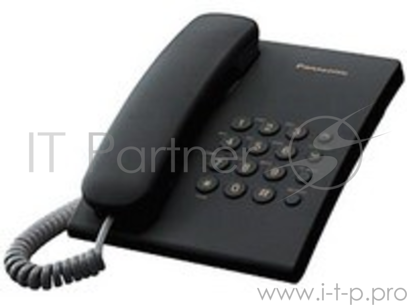 Телефон проводной Panasonic KX-TS2350RUB черный повтор номера, регул-ка громкости, кр.на стену