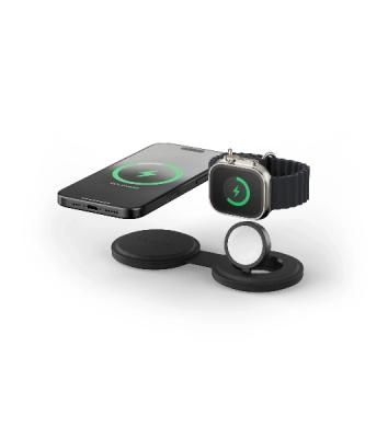 Переносное зарядное устройство Satechi Qi2 OntheGo 2-in-1 Wireless Charger, черный