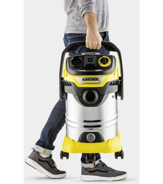 Строительный пылесос Karcher WD 6 P S V-30/6/22/T желтый, 1300 Вт, уборка сухая/сбор воды, пылесборник мешок/контейнер, 30 л