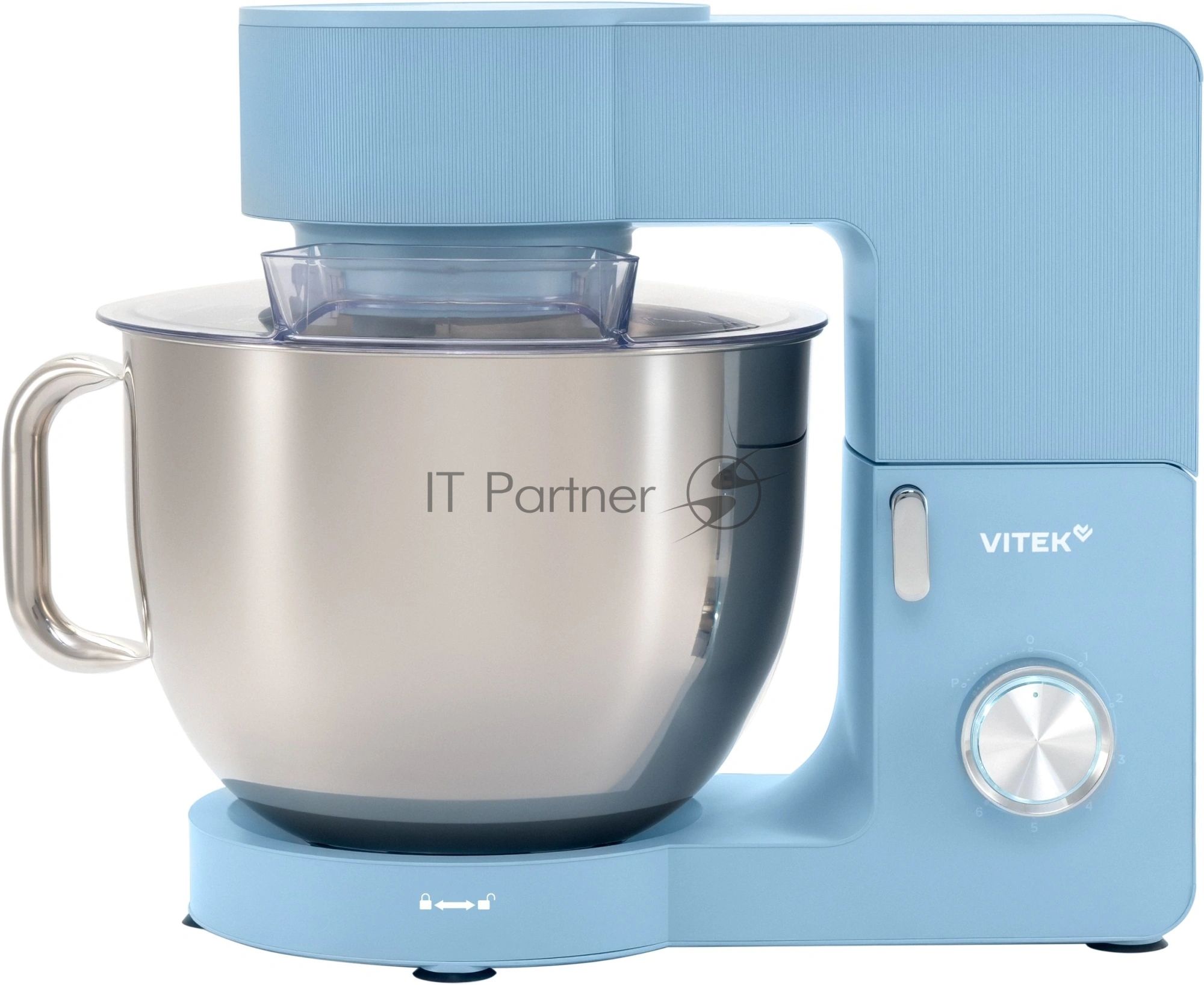 Миксер Vitek VT-PM0555 голубой, стационарный, 2200 Вт, 7.8 л, 6 скоростей
