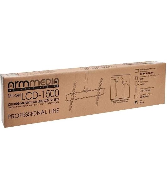 Кронштейн для телевизора Arm Media LCD-1500 черный, 26"-65" макс. 50 кг, потолочный, наклон