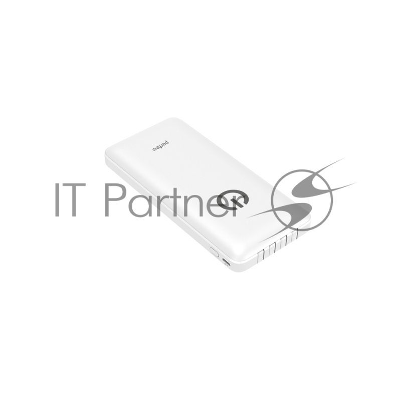 Портативный аккумулятор Powerbank Perfeo ABSOLUTE 10000mah In Micro usb,USB/Out USB,Micro usb,Type-C,Lightning, 2.1А/белый (PF_B4879)