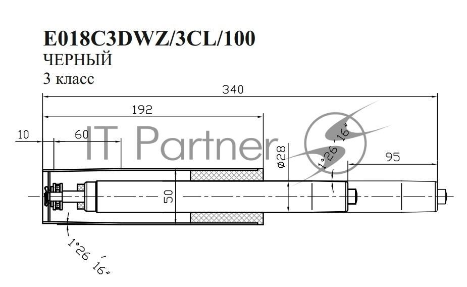 Газлифт Бюрократ E018 E018C3DWZ/3CL/100 черный