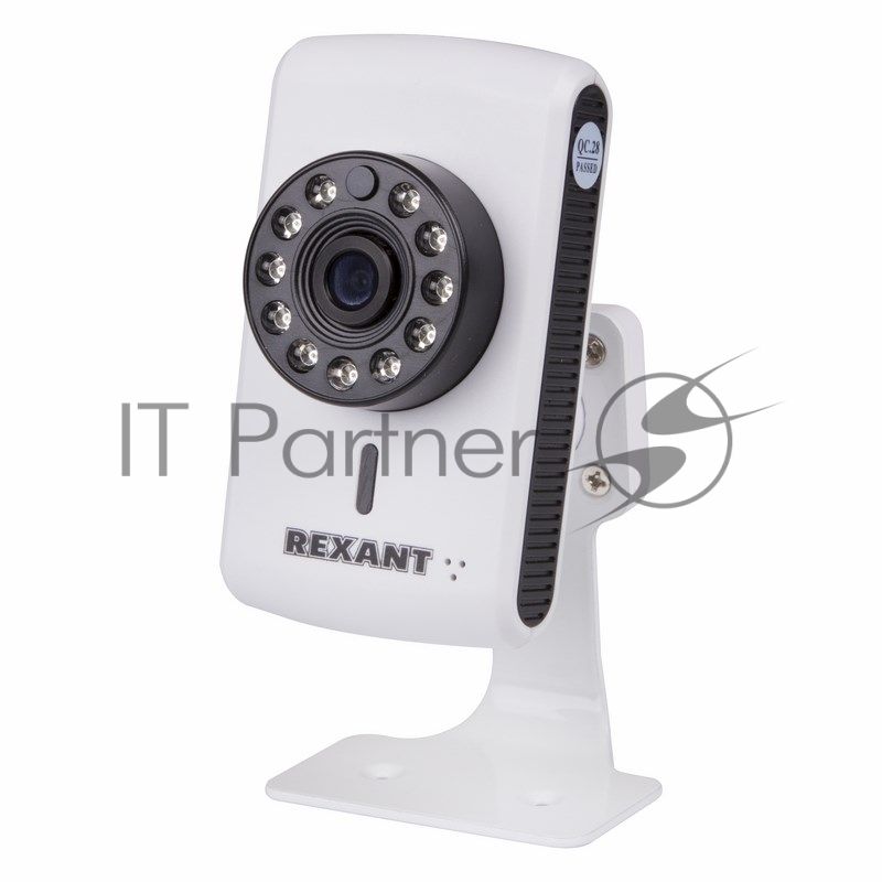 Видеокамера IP Rexant с ИК подсветкой, Матрица 1/4" OmniVision CMOS 1 Мп, Разрешение: 1280*720P (25к/с), Объектив 3,6 мм, ИК-подсветка до 15 м (11 ИК-диодов, Встроенный Wi-Fi, Рабочие температуры -10~+50, Питание 5В DC (Адаптер в комплекте).)