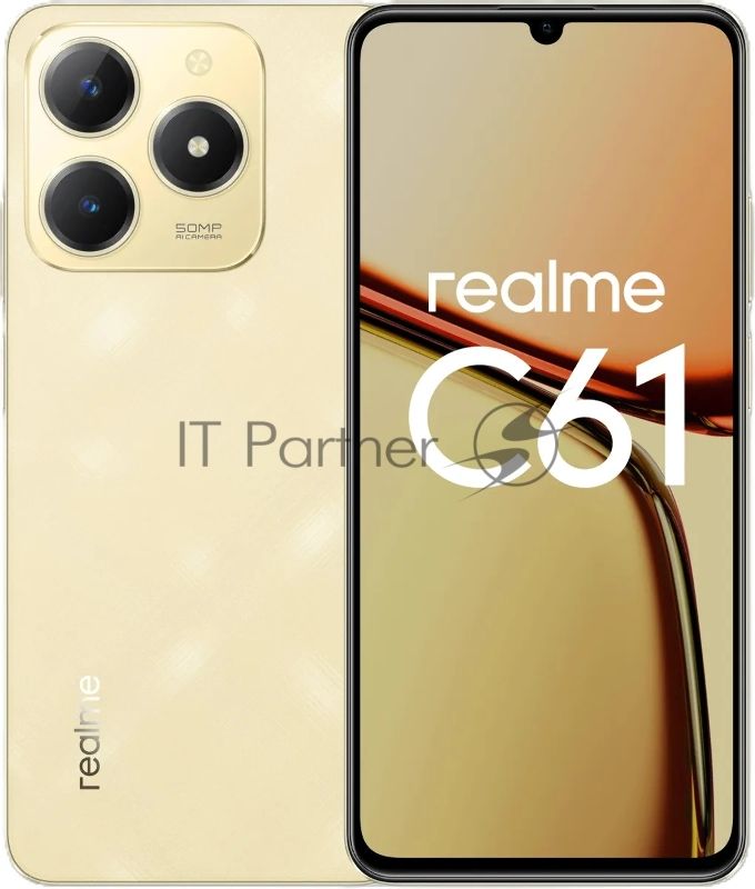 Смартфон Realme C61, 8/128Gb, золотистый