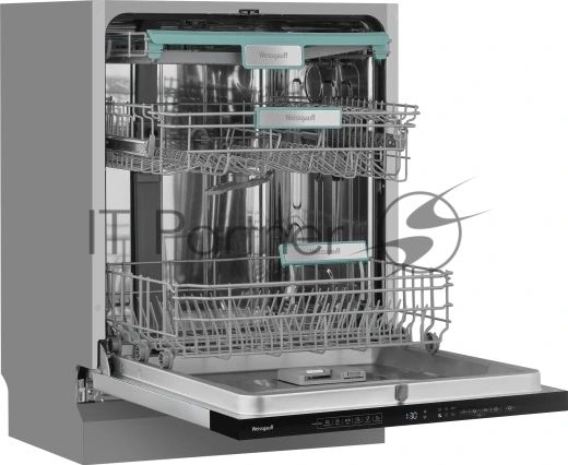 Встраиваемая посудомоечная машина Weissgauff BDW 6135 D Inverter AutoOpen Timer Floor, серебристый, 59.8 см, 14 компл., 49 дБ, класс А+++