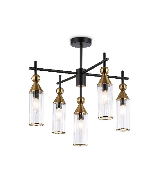 Люстра Ambrella light LH55256/5 BK/BS/CL черный/латунь/прозрачный E14*5 max 40W D520*520