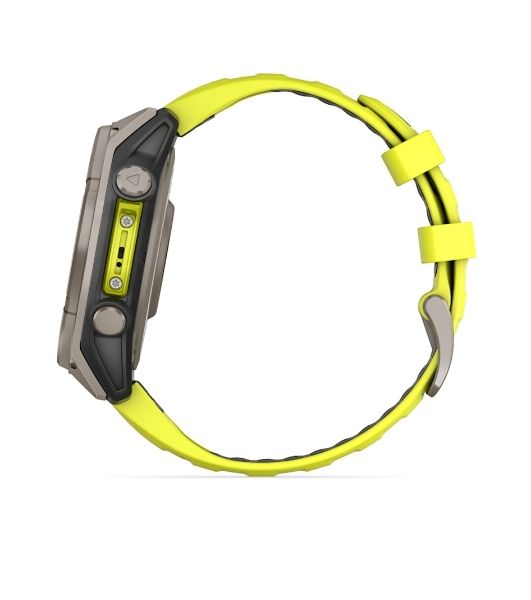 Умные часы Garmin Fenix 8, 1.6" AMOLED, Wi-Fi, Bluetooth, NFC, 100м, серебристый / желтый