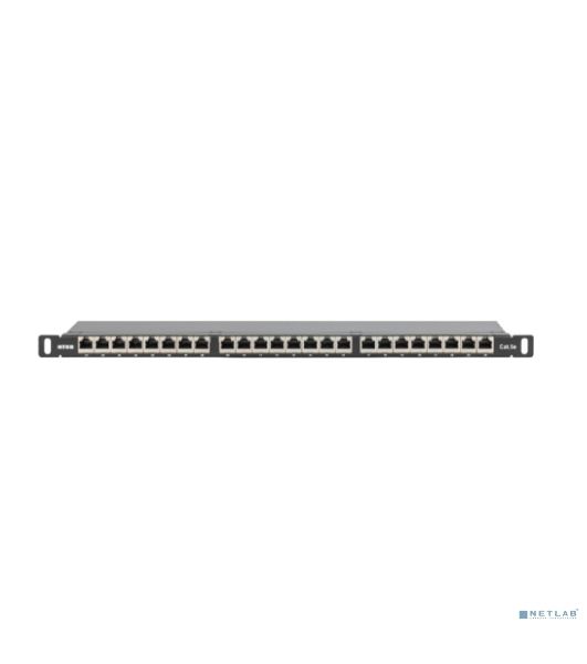 Патч-панель NTSS PREMIUM 0.5U 24 порта RJ45 FTP cat.5e, Krone IDC с задним кабельным органайзером NTSS-PP2-PM-0.5U-24-FTP-RJ45-5e-K