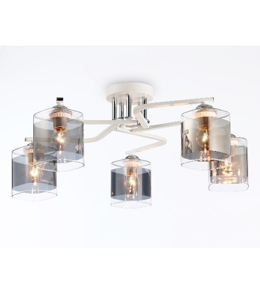 Светильник Ambrella light TR303219/5 WH/CH/SM белый/хром/дымчатый E27*5 max 60W D580*250
