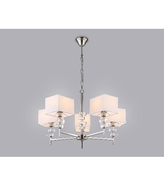 Люстра Ambrella light LH71321/5 SN/WH никель/белый E14/5 max 40W D700*850