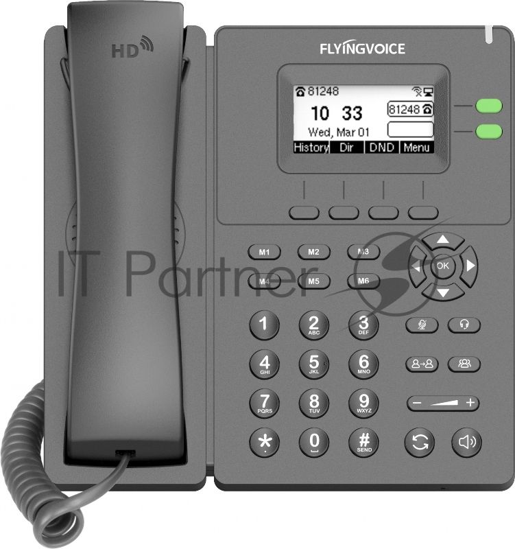 Телефон IP Flyingvoice P20 серый (упак.:1шт)