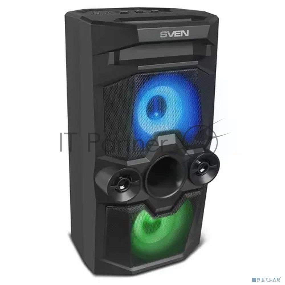 Портативная акустика Sven PS-650, черный (50 Вт, Bluetooth, FM, USB, microSD, LED-дисплей, 2х4000мА*ч), Нет SVEN PS-650, черный (50 Вт, Bluetooth, FM, USB, microSD, LED-дисплей, 2х4000мА*ч), Нет