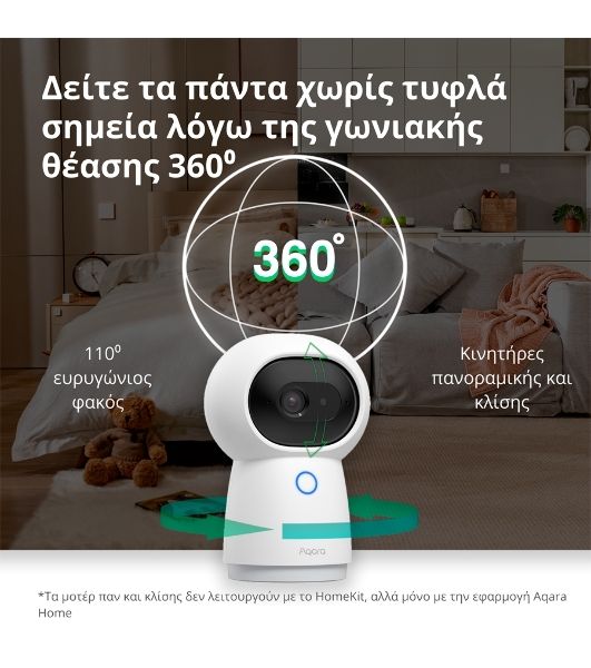 Камера AQARA Camera Hub G3/Камера+ управления/Управление жестами/Камера 360/2K 2304х1296p/Протокол связи:Zigbee/WiFi/Питание:USB-C/белый CH-H03