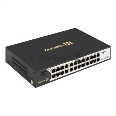 Коммутатор ExeGate EDGS-2124D, 24×1 Гбит/с + 1×1 Гбит/с SFP, управляемый Коммутатор ExeGate EDGS-2124D, 24×1 Гбит/с + 1×1 Гбит/с SFP, управляемый
