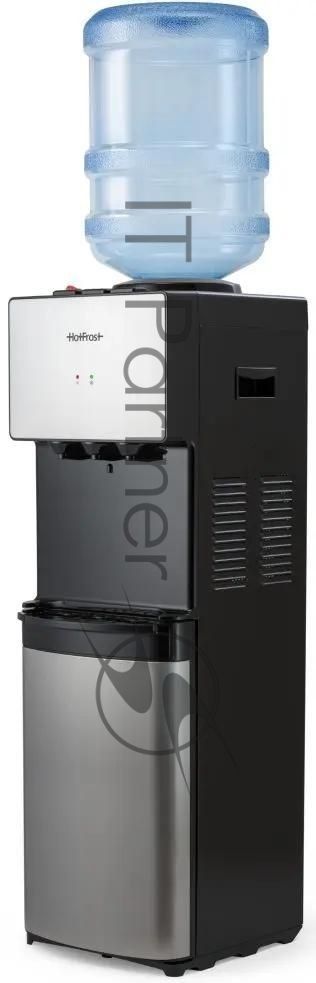 Кулер для воды Hotfrost V400BS, верхняя загрузка, нагрев 90 °С, охлаждение 10 °С, серебристый/черный