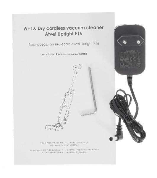 Пылесос вертикальный Atvel F16 Upright серый/красный, питание от аккумулятора, 150 Вт, уборка влажная/сухая, пылесборник 0.45 л