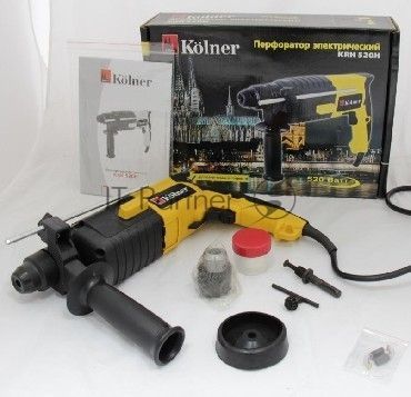 Перфоратор KOLNER KRH 520H(Перфоратор 500 Вт, SDS+, 1,5Дж, 0-850 об/мин, 2 режима, макс.диам.сверл(бетон) 20мм, ПВХ кабель 2м. (доп. рукоятка, глубомер))