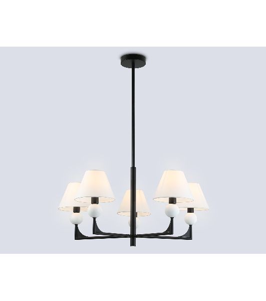 Люстра Ambrella light LH75153/5 BK/FR черный/белый матовый E14*5 max 40W D730*580