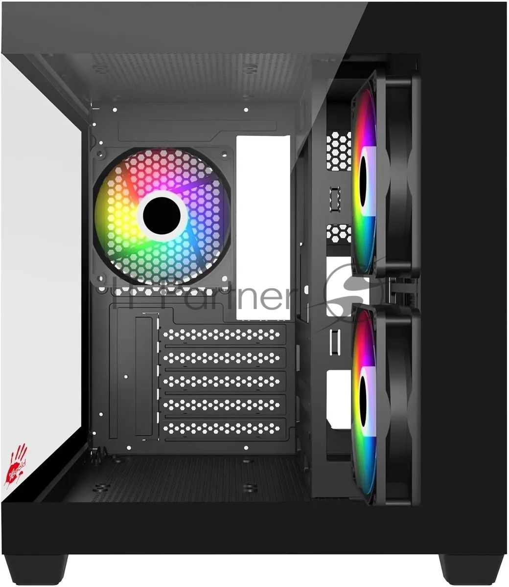 Компьютерный корпус Bloody CC-121 черный без БП mATX 7x120мм 1xUSB 2.0 1xUSB 3.0 audio