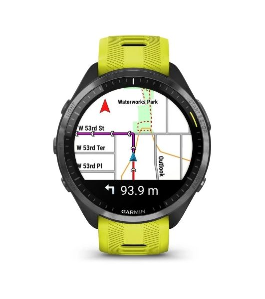Умные часы Garmin Forerunner 965, 1.4" AMOLED, Wi-Fi, Bluetooth, NFC, GPS, 50м, черный / желто-черный