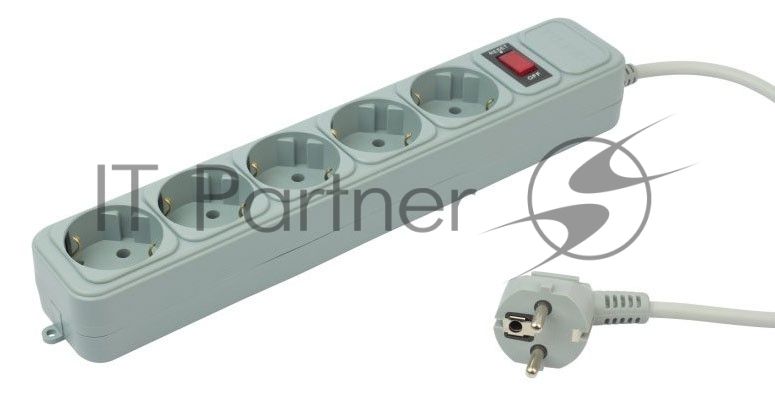 Сетевой фильтр PC Pet AP01006-5-GR 5 м, 5 розеток, серый
