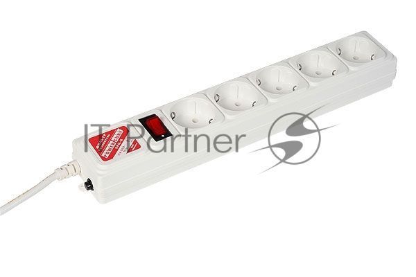 Сетевой фильтр Powercube SPG-B-6-WHITE 1.9 м, 5 розеток, белый, коробка