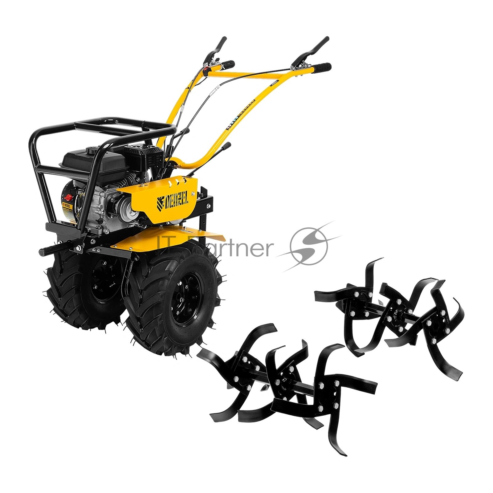 Мотоблок Denzel DPT-470S-PRO, 7 л.с., ремен.сцеп, фрез 3х4, ШОМ, передачи 4В/2Н