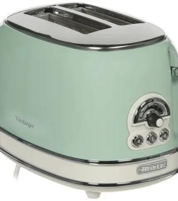 Тостер Ariete Vintage 155 зелёный, 810 Вт, 2 слота