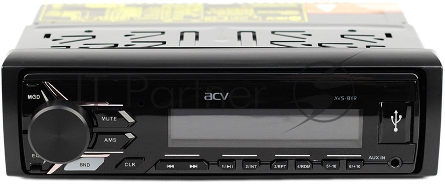 Автомагнитола ACV AVS-811R, 1 DIN, USB Type-A, AUX, съёмная панель