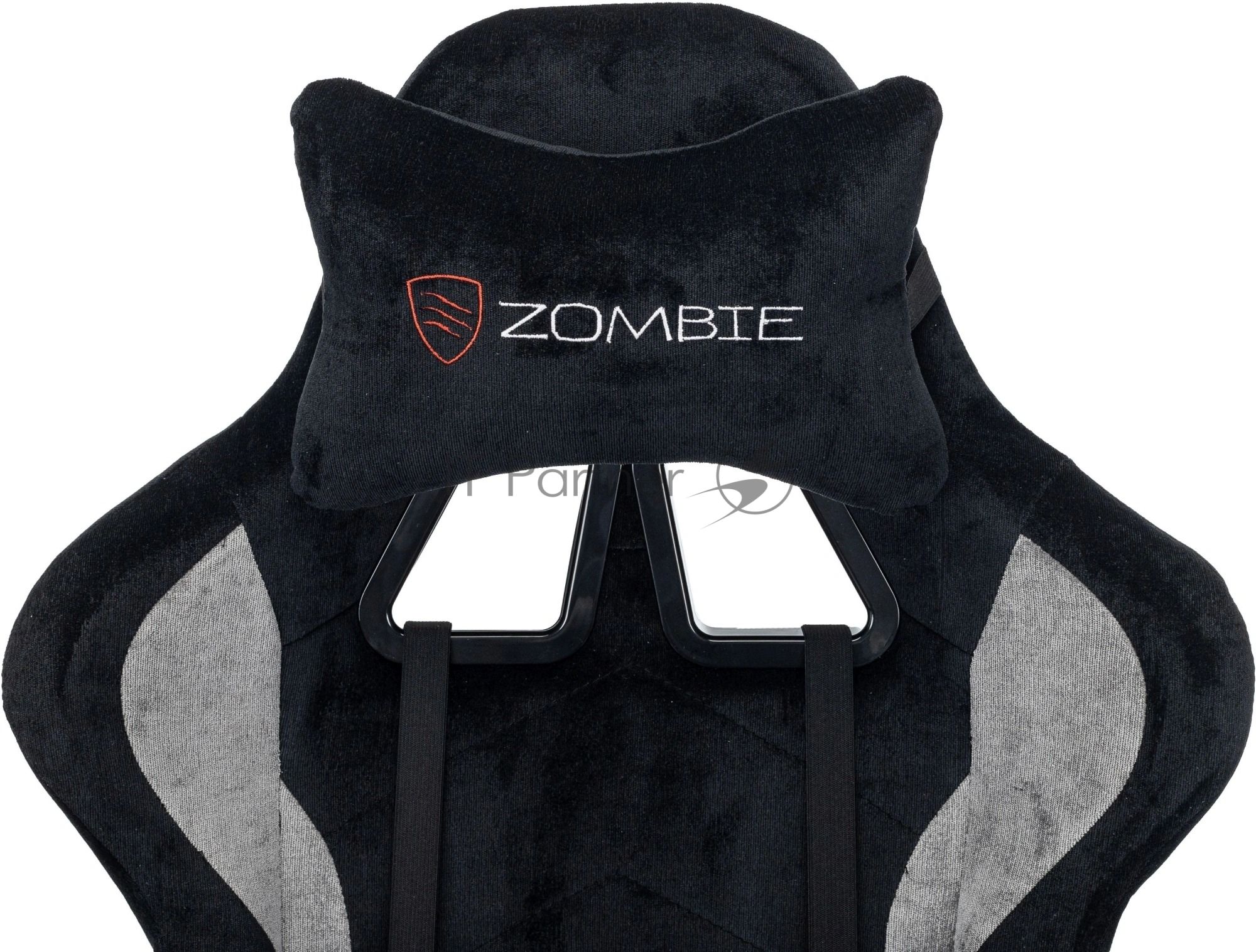 Кресло игровое Zombie Storm/F черный/серый крестов. пластик подст.для ног