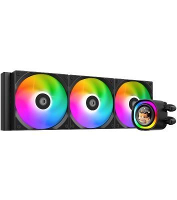 Система жидкостного охлаждения ID-Cooling FX360 LCD ARGb Soc-AM5/AM4/1200/1700/1851 черный 4-pin 27.2dB Al+Cu LCD 350W Ret