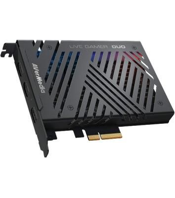 Карта видеозахвата Avermedia Live Gamer DUO, PCI-Express x4 Gen 2, 2xHDMI, 2160p60 HDR, (GC573), RTL