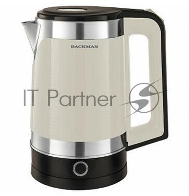 Чайник электрический BACKMAN BM-TEA 722 1,8 л, 2200 Вт, бежевый