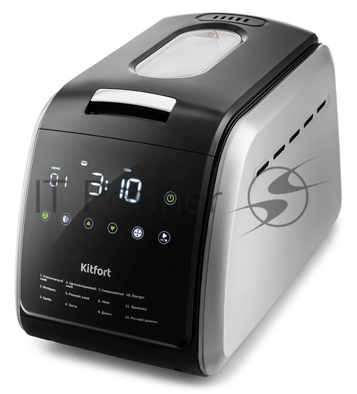 Хлебопечка Kitfort KT-305 черный/серебристый