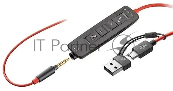 Гарнитура Plantronics Poly Blackwire 3225 чёрный, проводная, USB