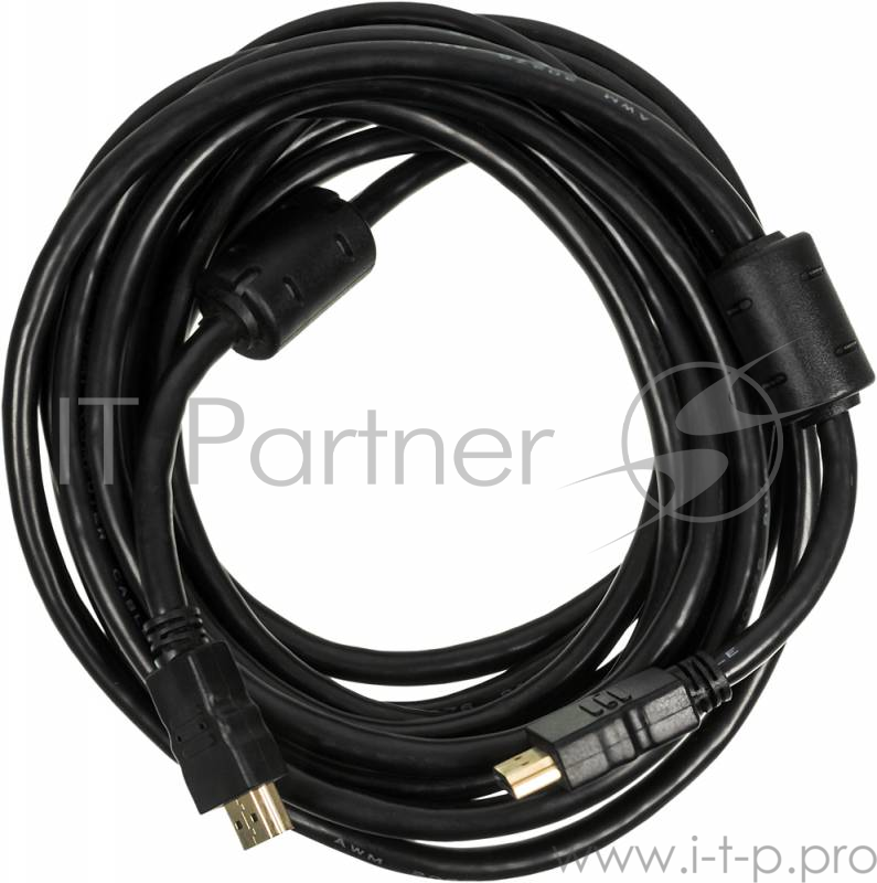 Кабель-соединительный аудио-видео Ningbo HDMI-5M-MG HDMI (m)/HDMI (m) 5м. феррит.кольца позолоченные контакты черный