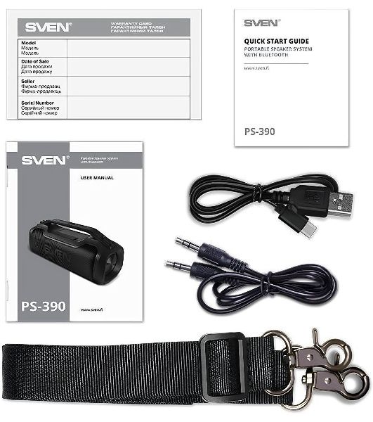 Мобильные колонки SVEN PS-390 2.0 черный