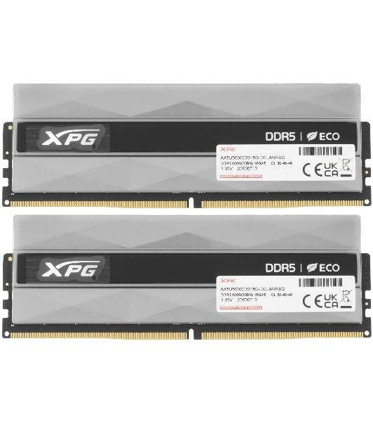 Оперативная память XPG Lancer, DDR5, 32GB (2x16GB), 6000MHz, CL30, DIMM, с радиаторами, RGB, серебристый