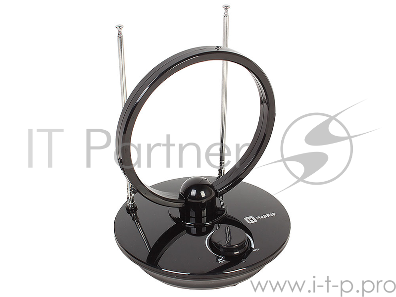Телевизионная антенна Harper ADVB-2969 (комнатная, активная;DVB-T2; VHF / UHF (174–230 MHz, 470-862 MHz); 25 dB; 75 ; 3 dB; 1м)