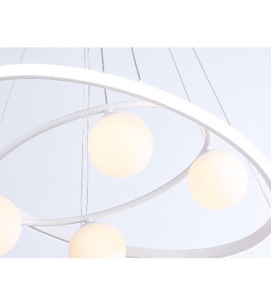Светильник Ambrella light FL66321/1+4 WH белый 69W 3000K-6400K+G9/4 D600/400*1200 (ПДУ ИК)