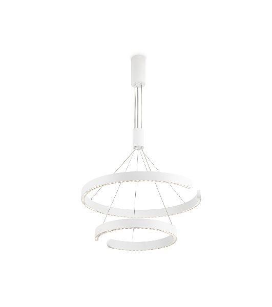 Подвесной светодиодный светильник Ambrella light FL5884/2 WH белый 45W 3000K/4200K/6400K D600/400*1200 (без ПДУ)