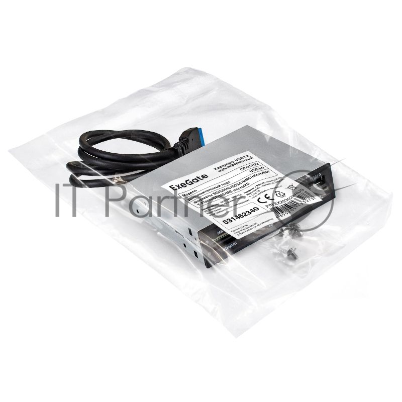 Кард-ридер ExeGate CR-611U3/черный/SD/SDHC/SDXC/MMC/microSD/T-Flash/CF/MS/MS micro/XD/USB 3.0/металл/пластик