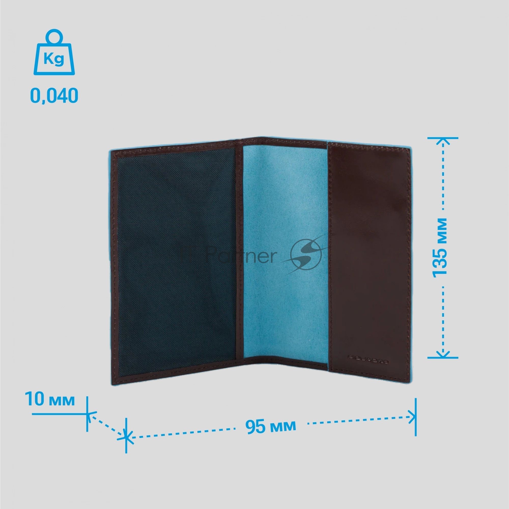 Обложка для паспорта Piquadro Blue Square PP5255B2/MO, коричневый, натур.кожа