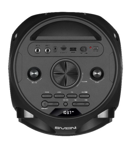 Колонка АС SVEN PS-750, черный (80 Вт, TWS, Bluetooth, FM, USB, microSD, LED-дисплей, 2х4400мА*ч)
