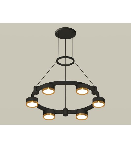 Светильник Ambrella light XR92051102/6 SBK/PYG черный песок/золото желтое полированное GX53 (A9205, C9232, N8124)
